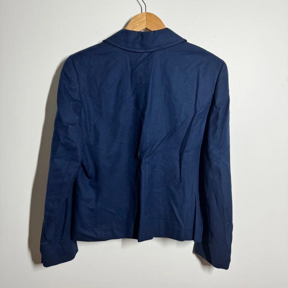 Pendleton Vintage Navy Blue 100% Virgin Wool Single Button Blazer Made in USA